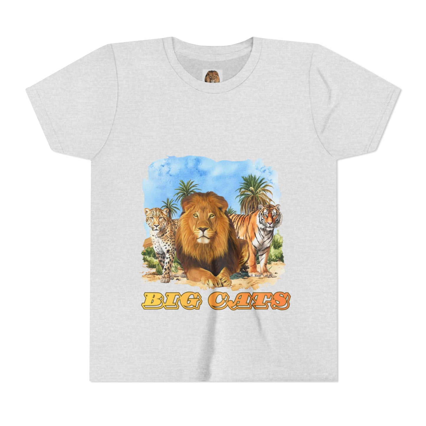 Boys Big Cats Tee Shirt — Lion, Tiger & Cheetah Graphic