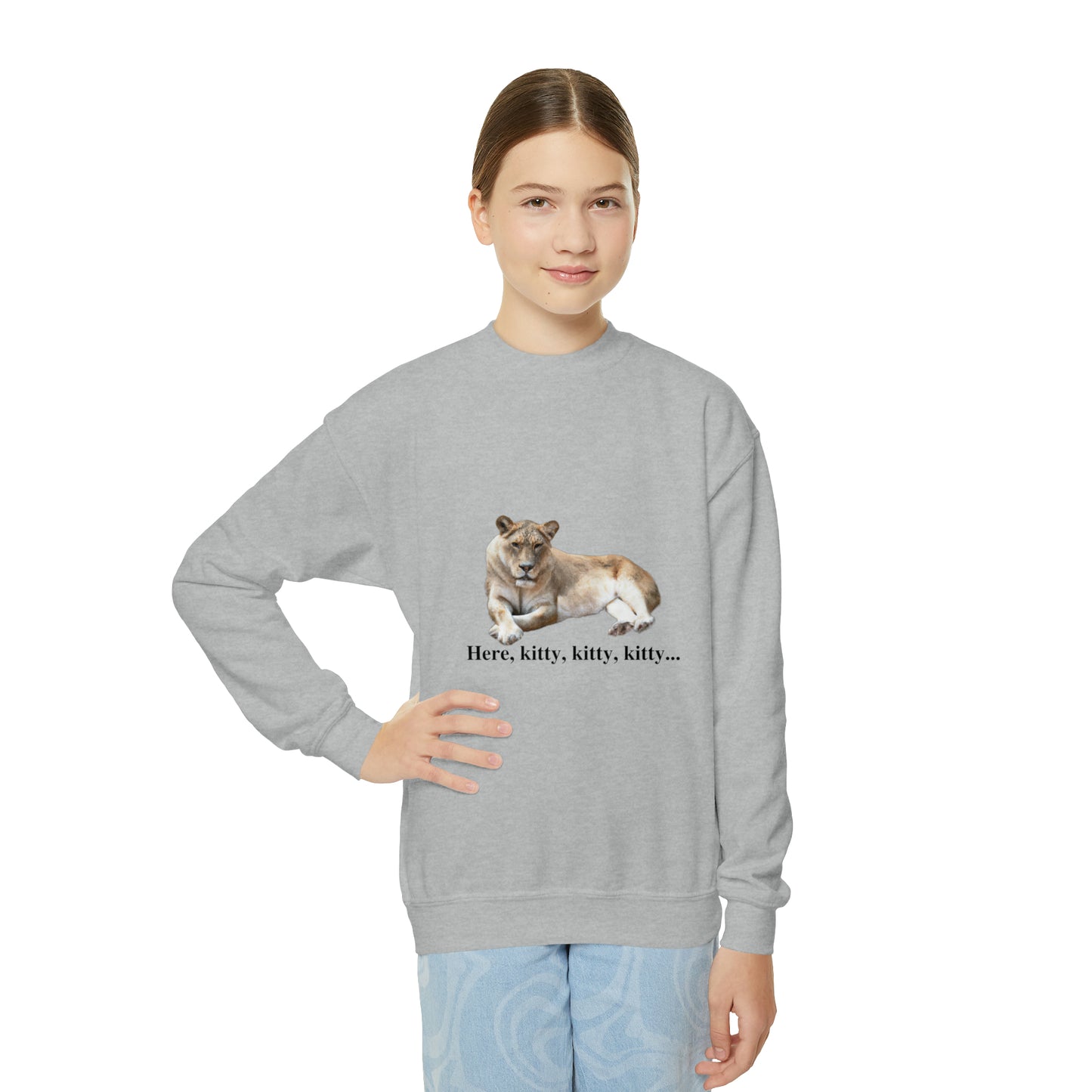 Youth Lioness Big Cats Crewneck Sweatshirt