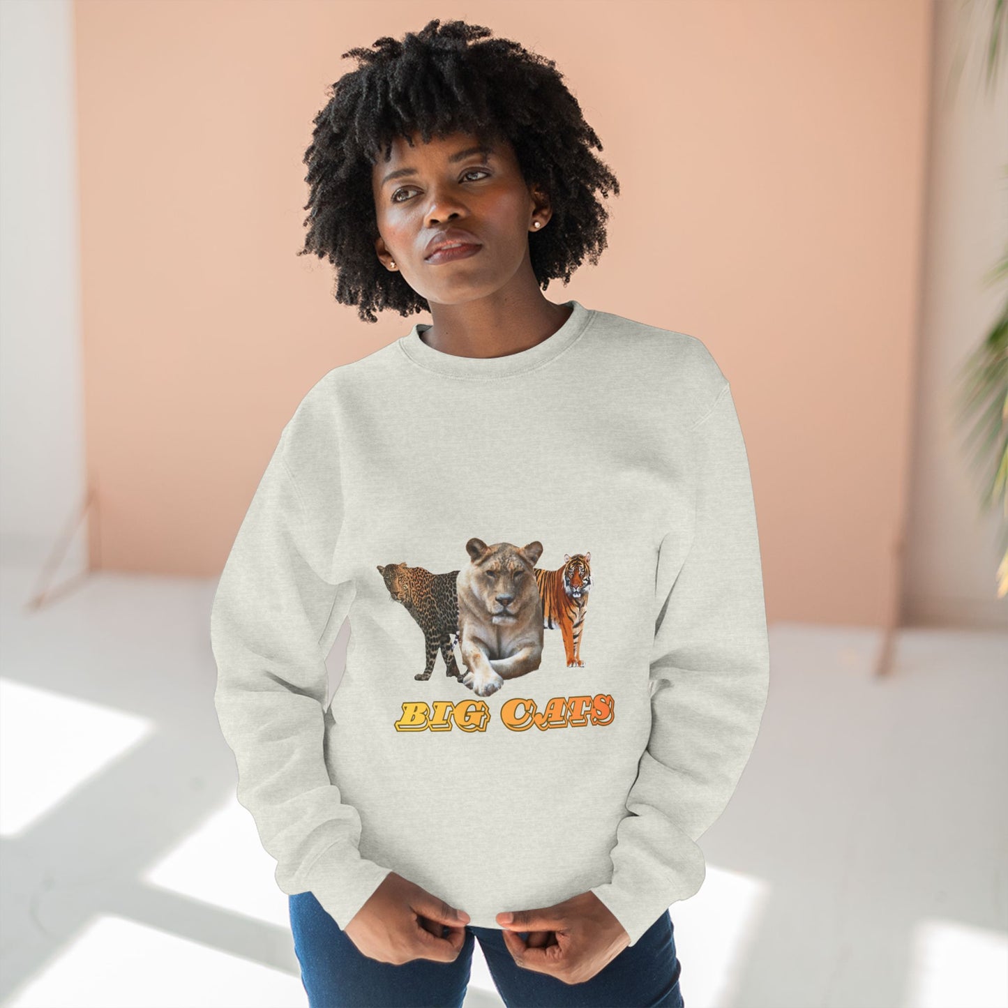 Unisex Premium Big Cats Lioness Crewneck Sweatshirt