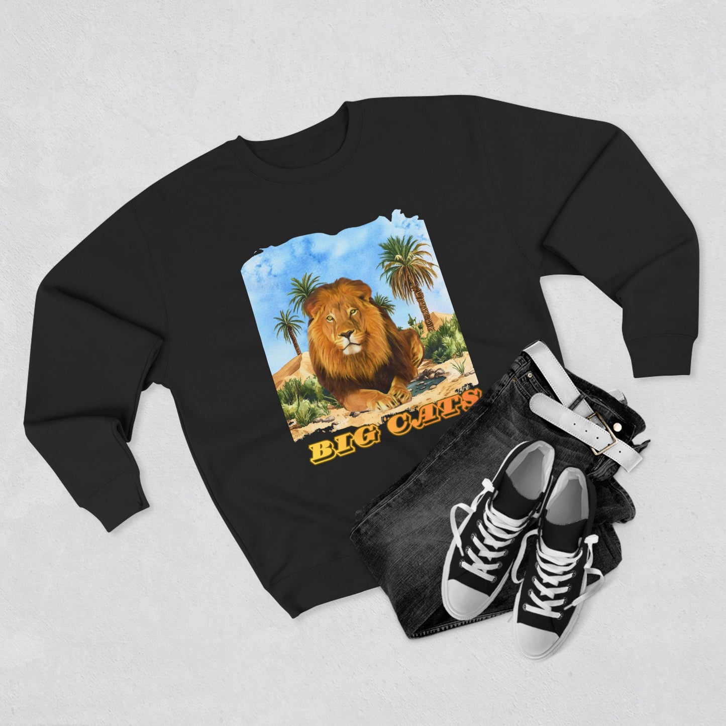 Men's Big Cats Lion Premium Crewneck Sweatshirt