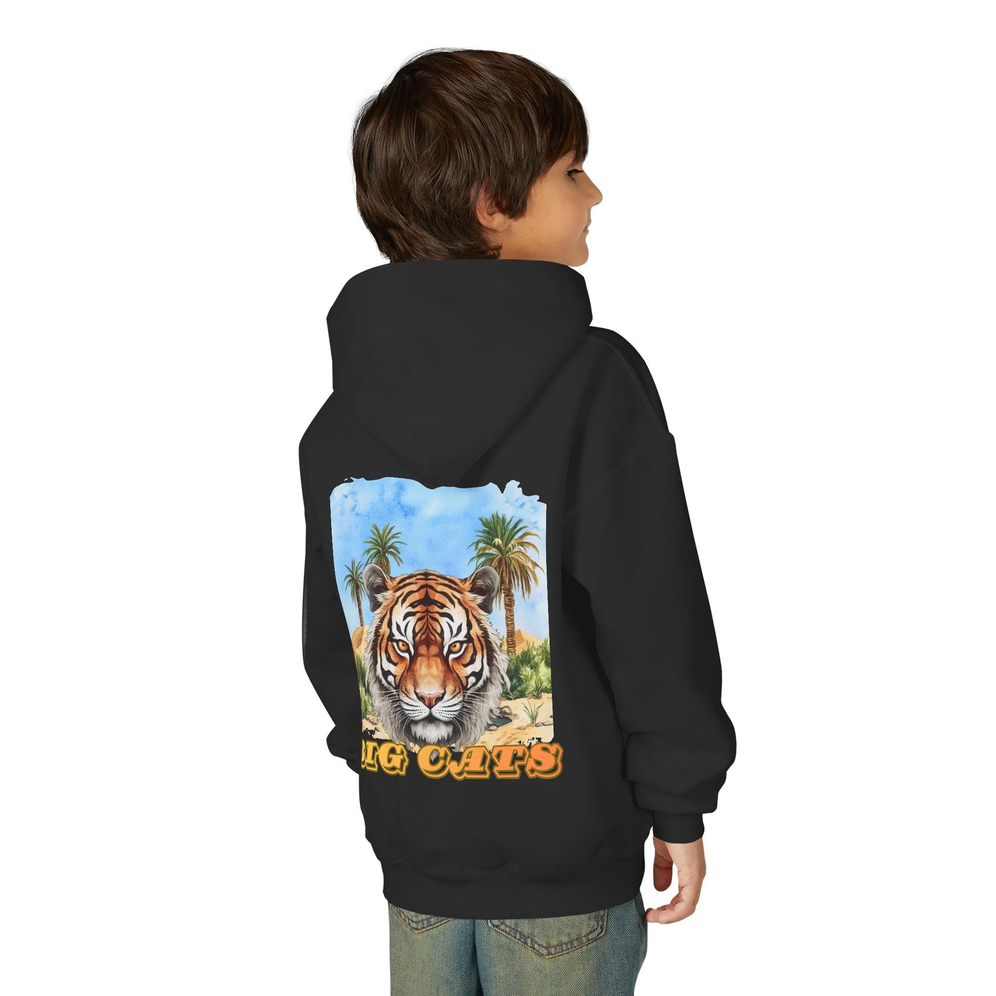 Boys Big Cats Tiger Hooded Sweatshirt