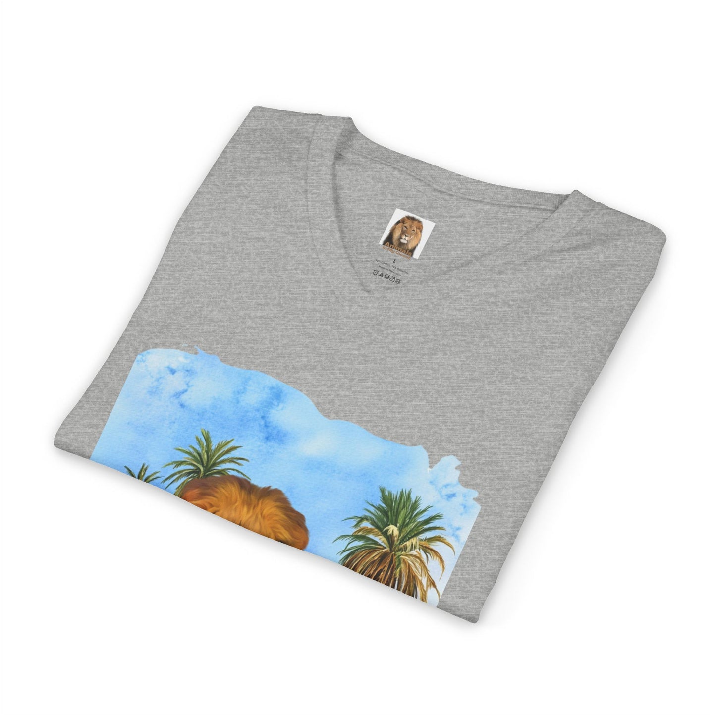 Men's Lion Big Cats Short Sleeve V-Neck Tee