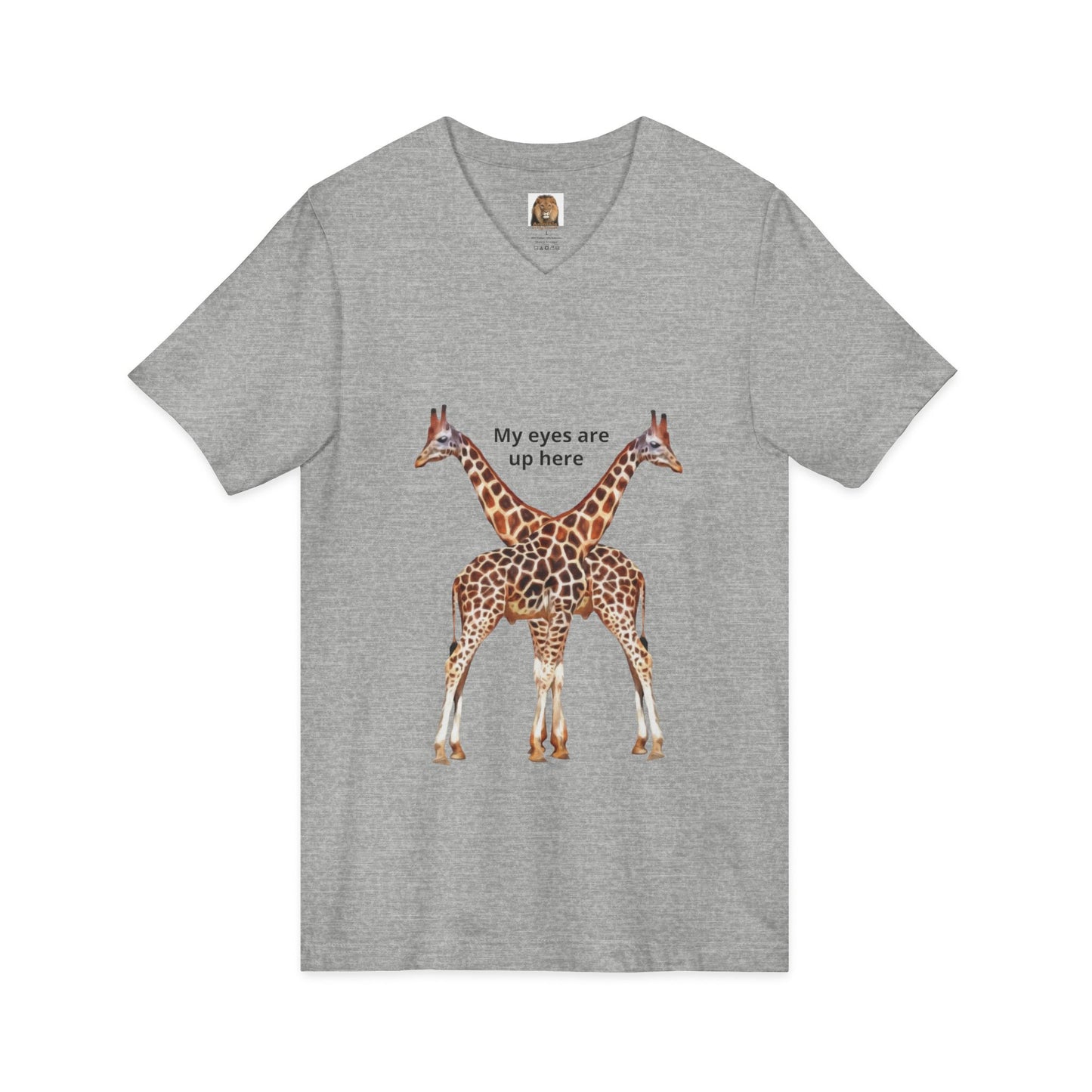 Women's Giraffe Humor V-Neck Tee for Animal Lovers