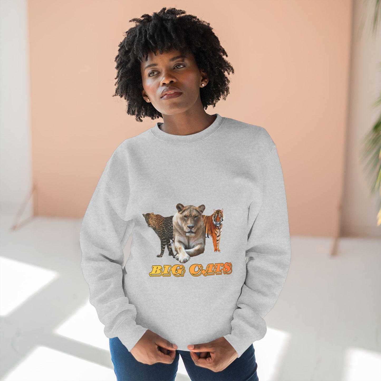 Unisex Premium Big Cats Lioness Crewneck Sweatshirt
