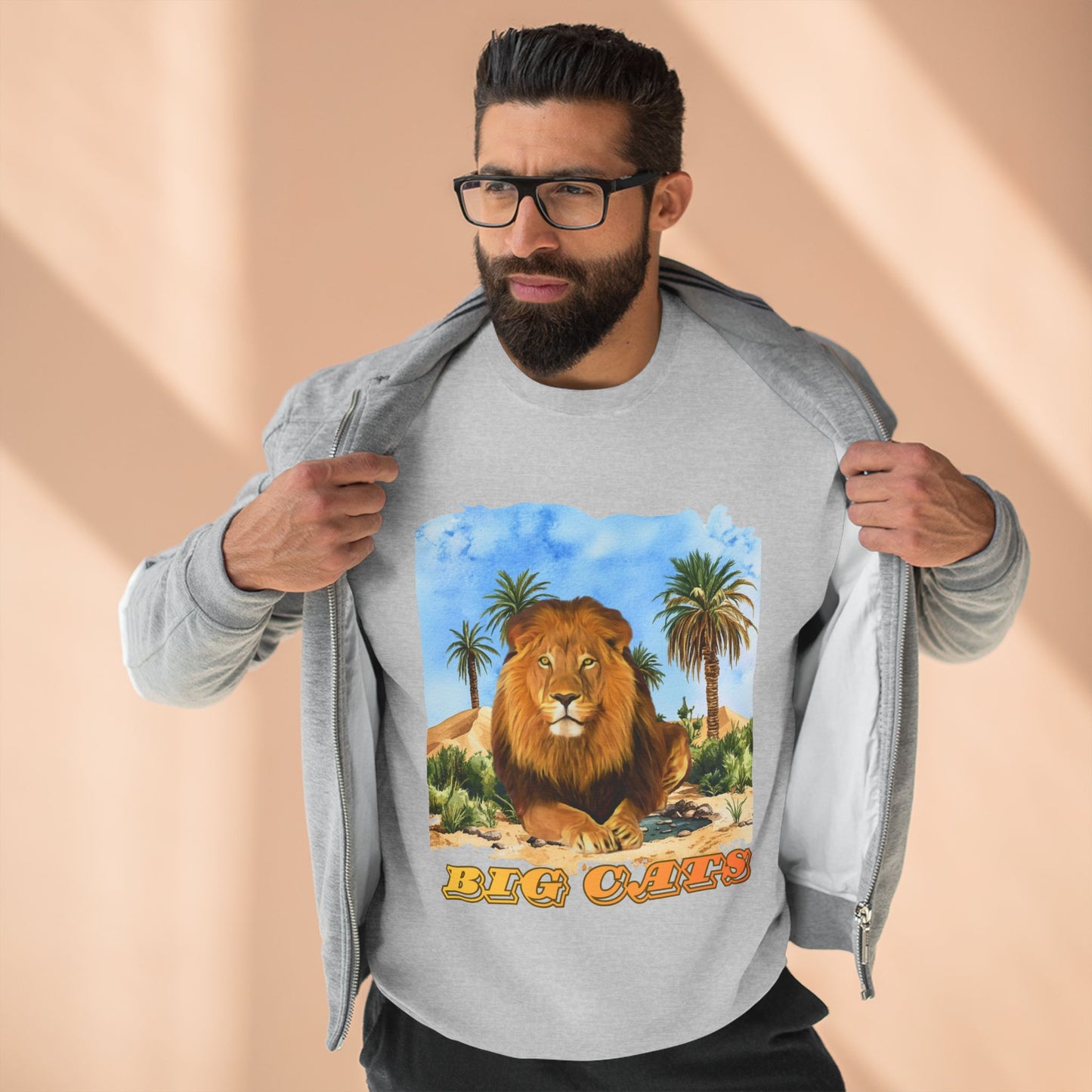 Men's Big Cats Lion Premium Crewneck Sweatshirt