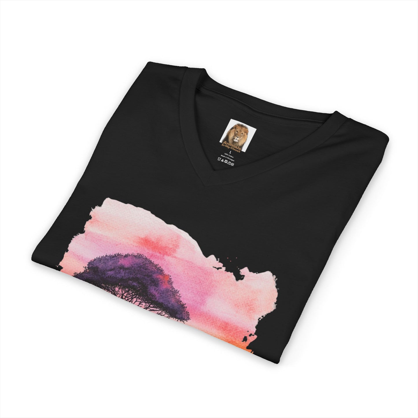 Women's Big Cats Trio V-Neck Tee – Lion, Tiger & Cheetah