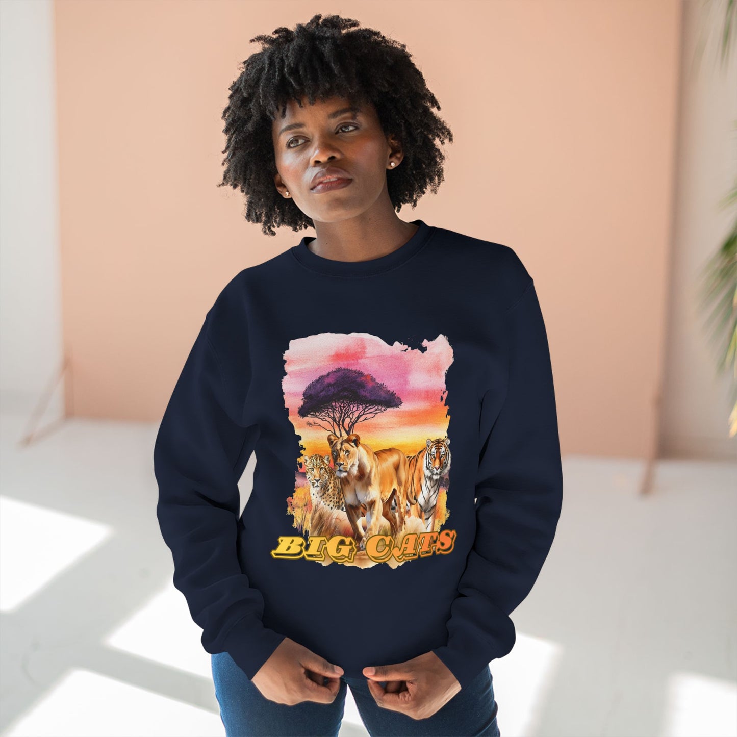 Women's Big Cats Trio Premium Crewneck Sweatshirt