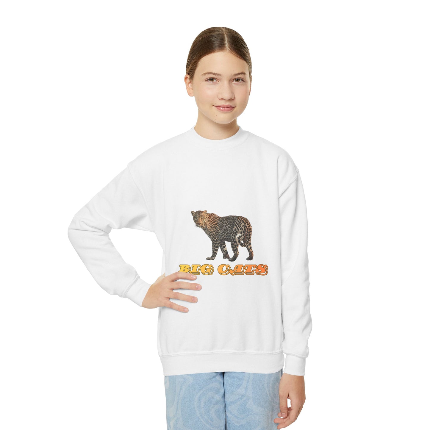 Youth Leopard Big Cats Crewneck Sweatshirt