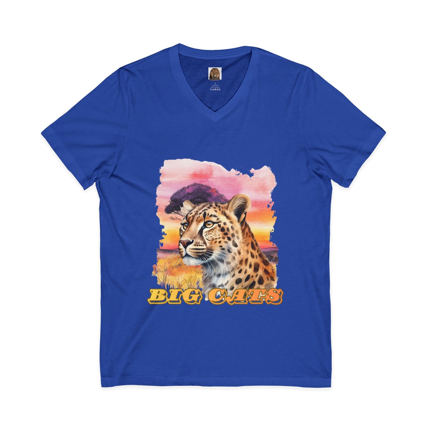 Women's Cheetah Big Cats V-Neck Tee