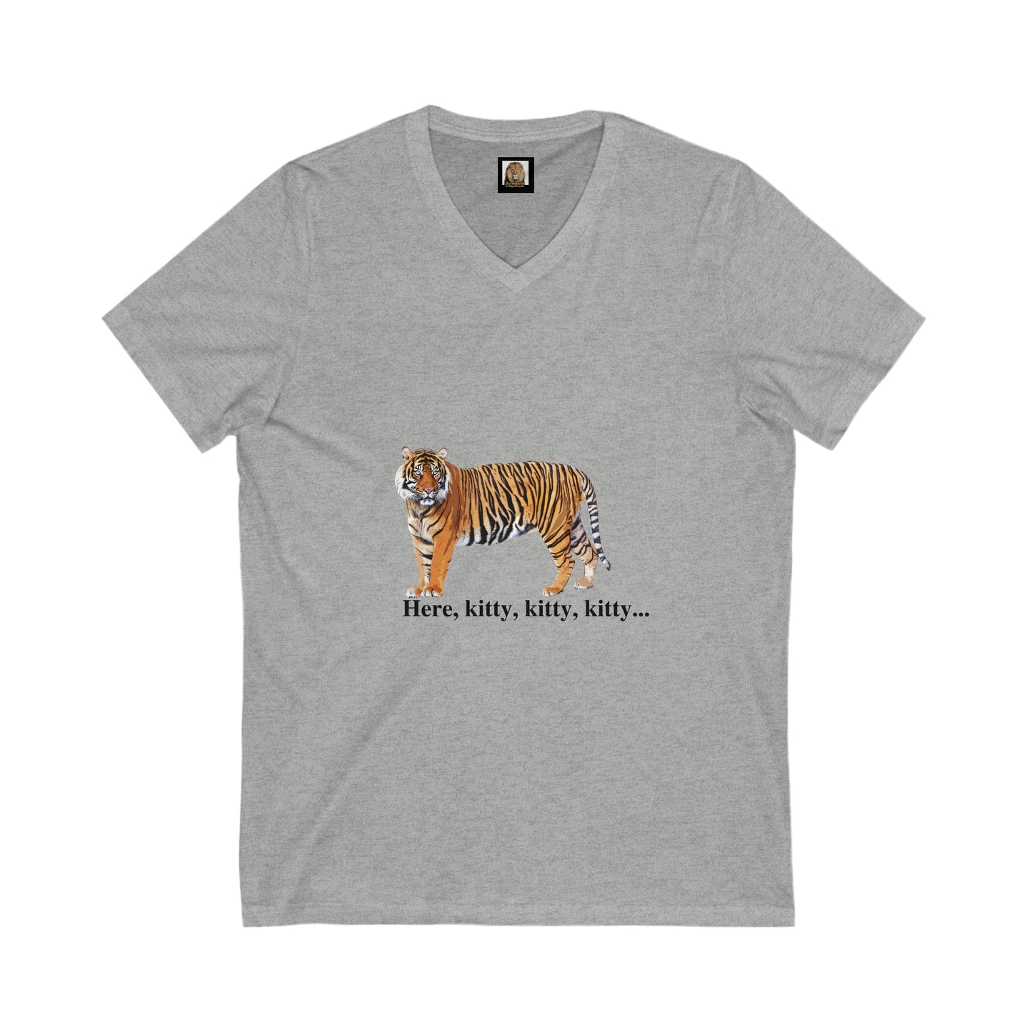 Unisex Tiger Big Cats Short Sleeve V-Neck Tee