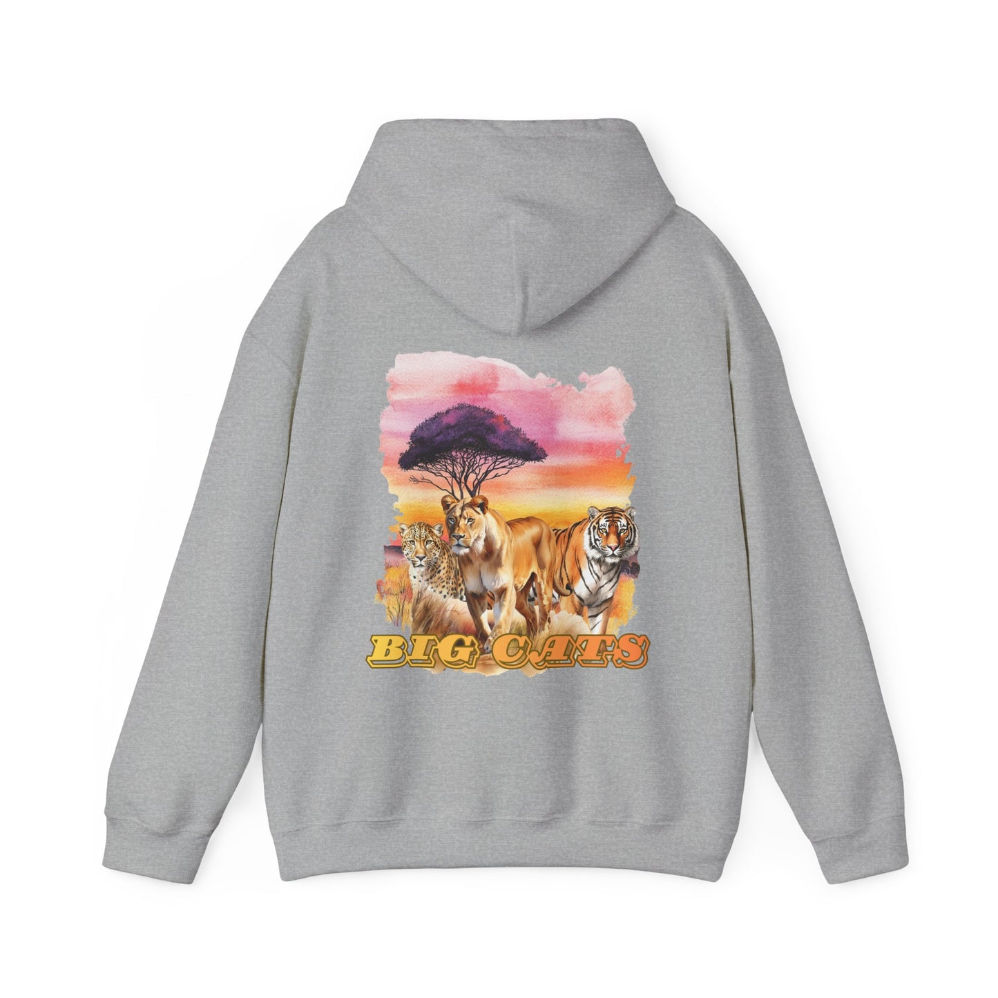 Women's Big Cats Trio Hoodie - Cheetah, Lion, and Tiger