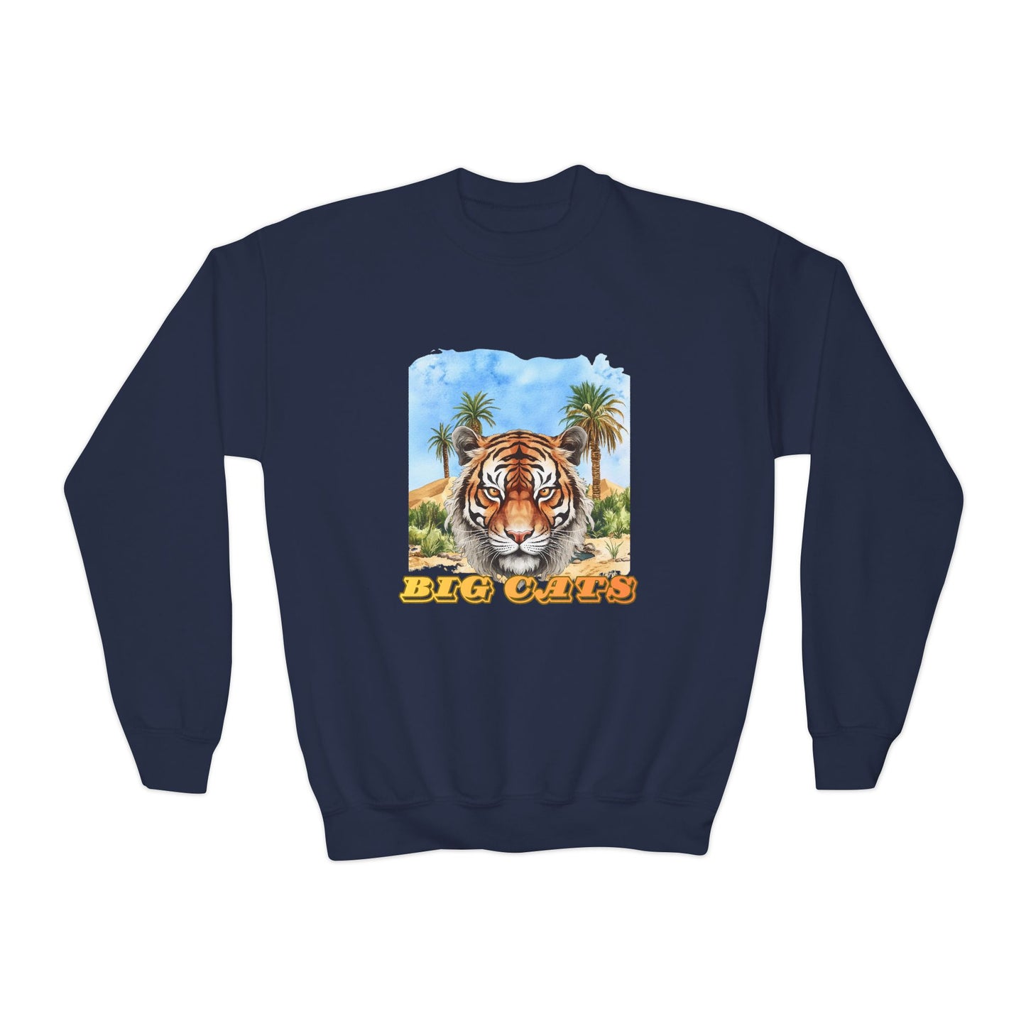 Girl's Big Cats Tiger Crewneck Sweatshirt