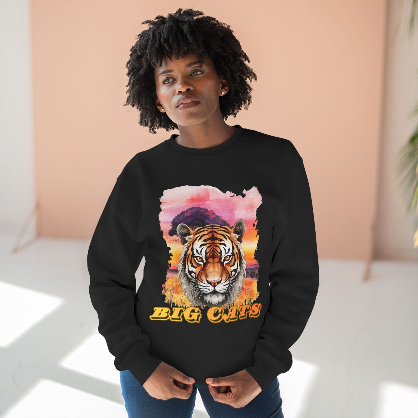 Women's Big Cats Tiger Premium Crewneck Sweatshirt