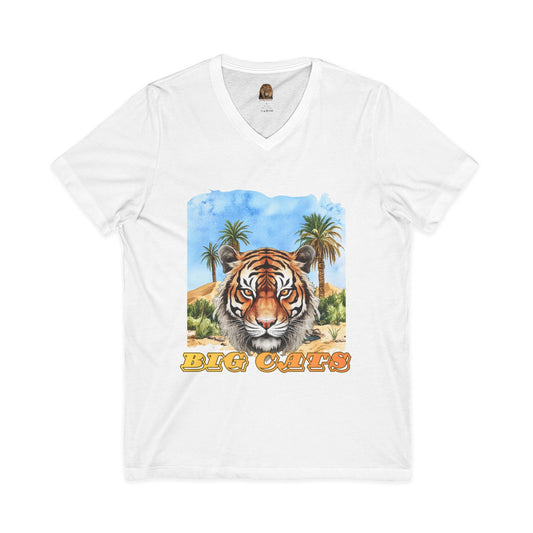Men's Tiger Big Cats Short Sleeve V-Neck Tee