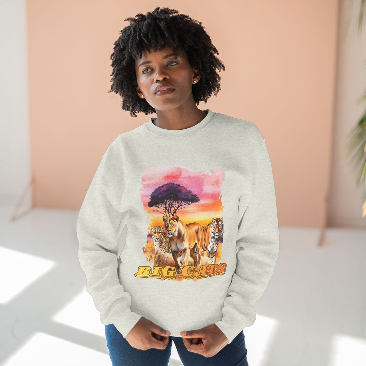 Women's Big Cats Trio Premium Crewneck Sweatshirt