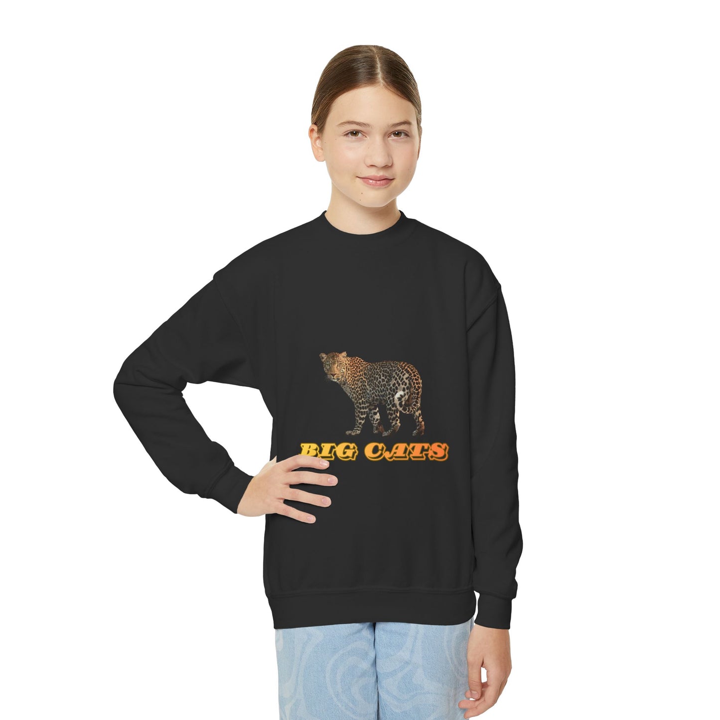 Youth Leopard Big Cats Crewneck Sweatshirt