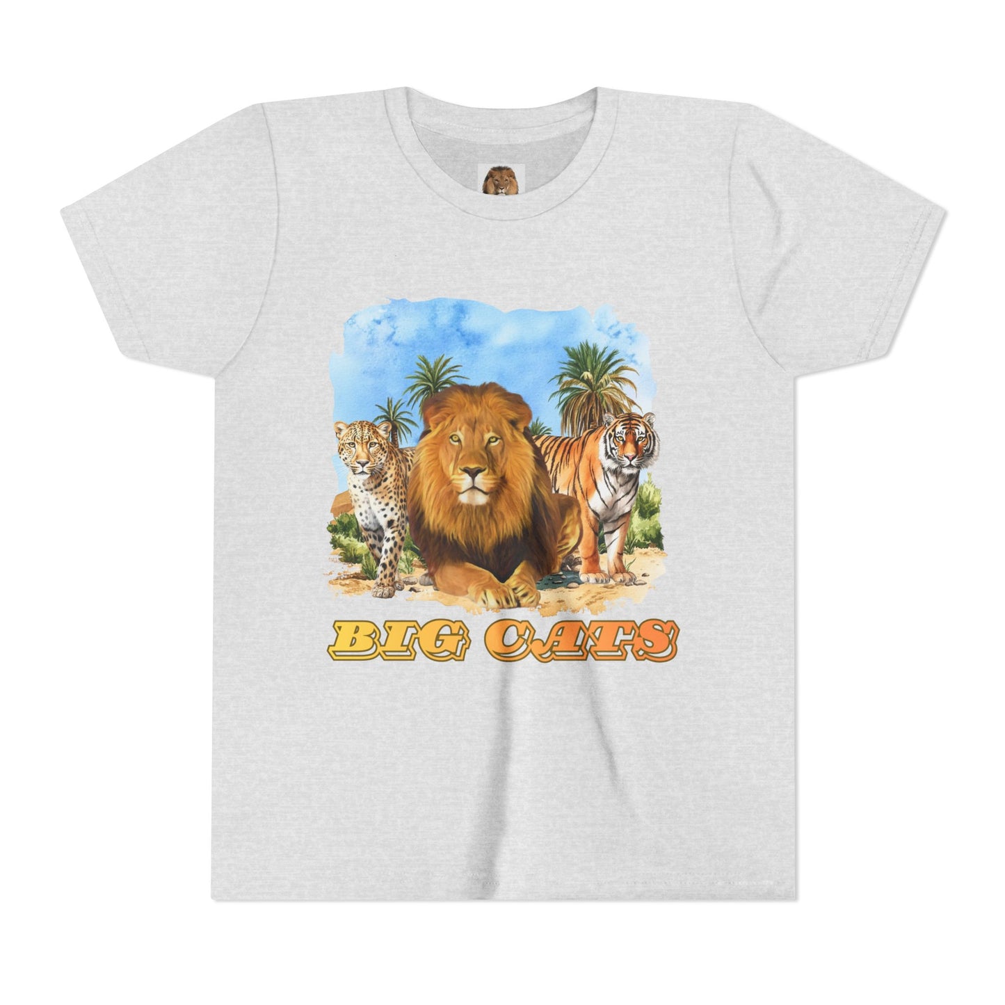 Boys Big Cats Trio Tee Shirt — Lion, Tiger & Cheetah