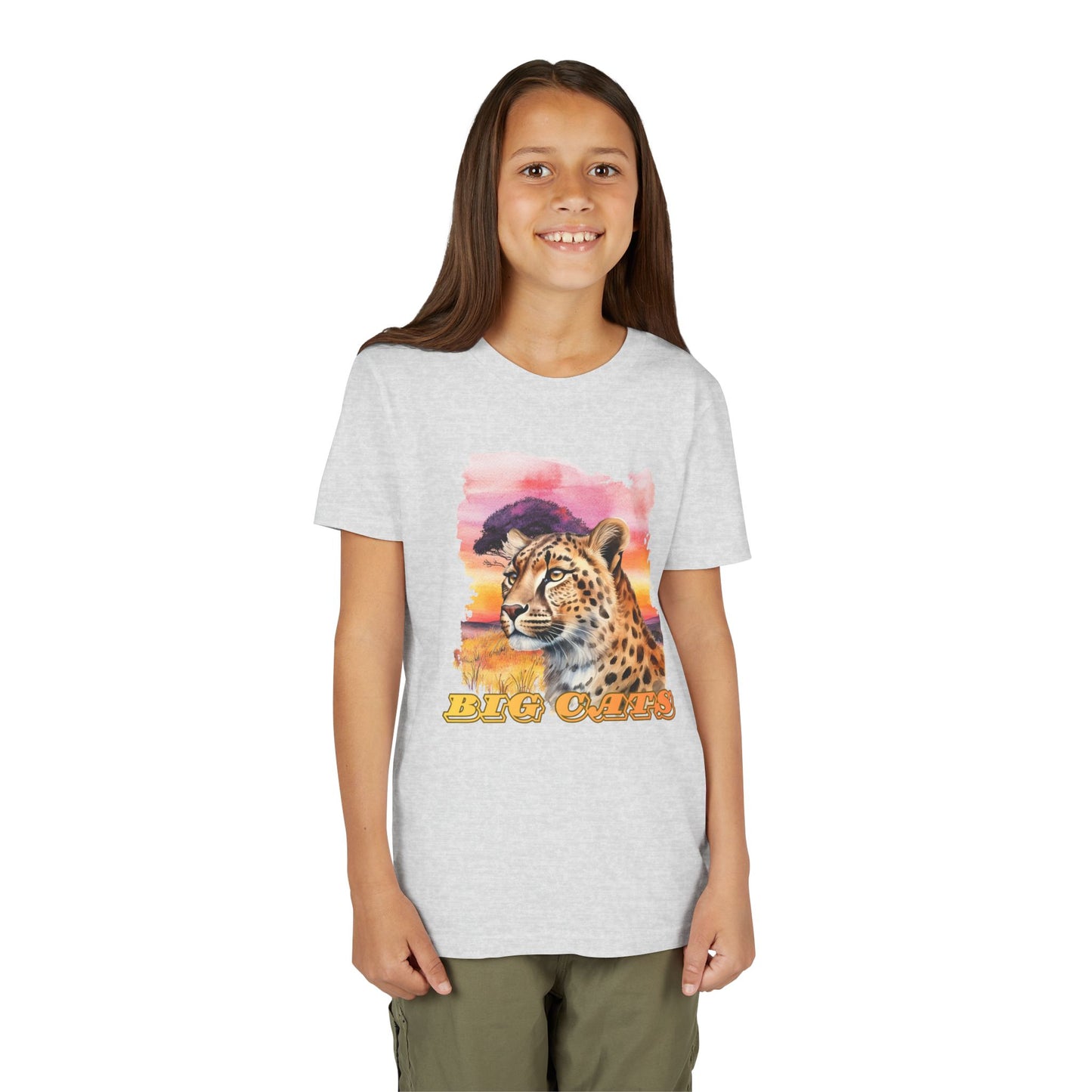 Girls Big Cats Cheetah Graphic Short Sleeve Tee