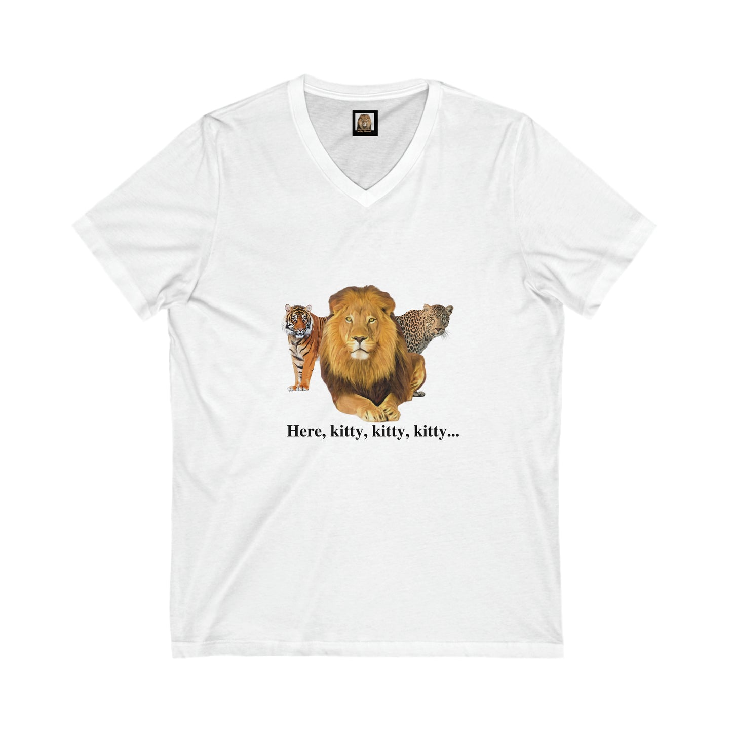 Unisex Big Cats Short Sleeve V-Neck Tee