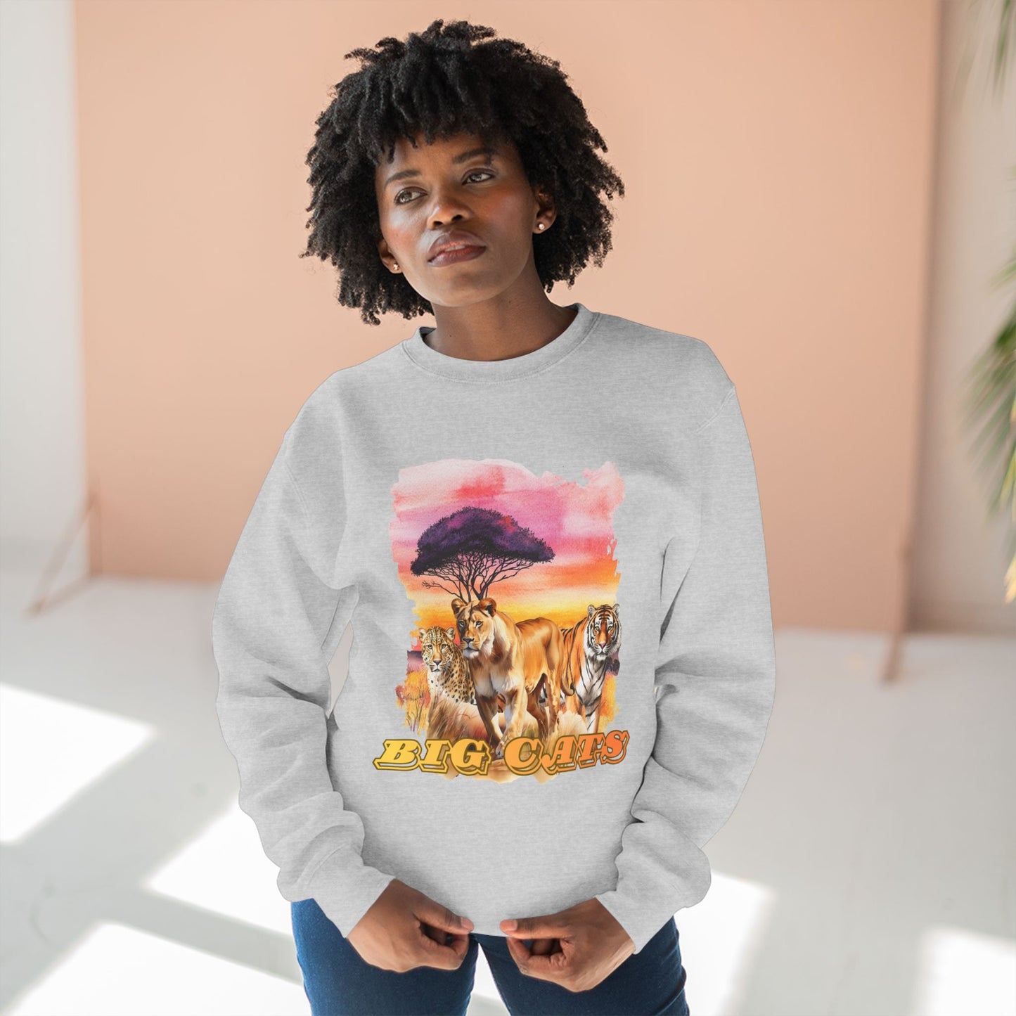 Women's Big Cats Trio Premium Crewneck Sweatshirt