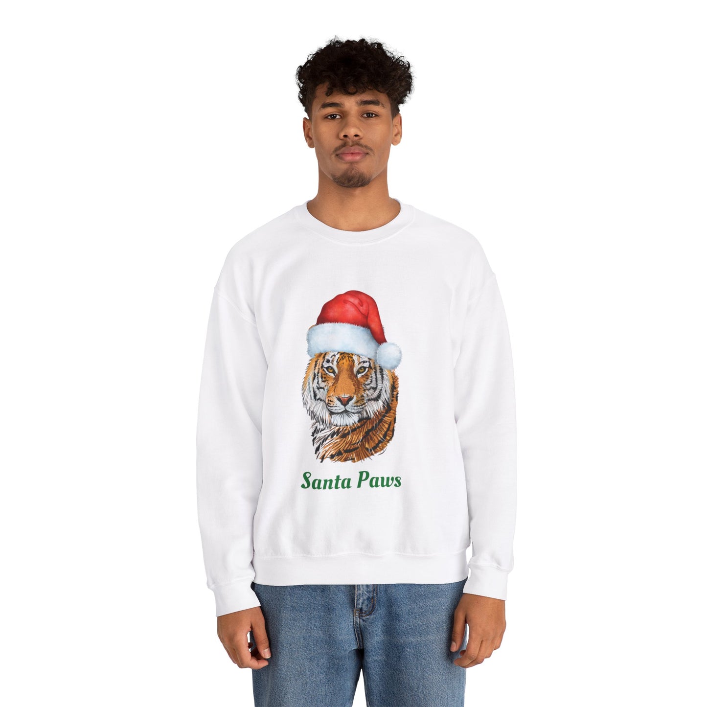 Unisex Tiger Santa Crewneck Sweatshirt