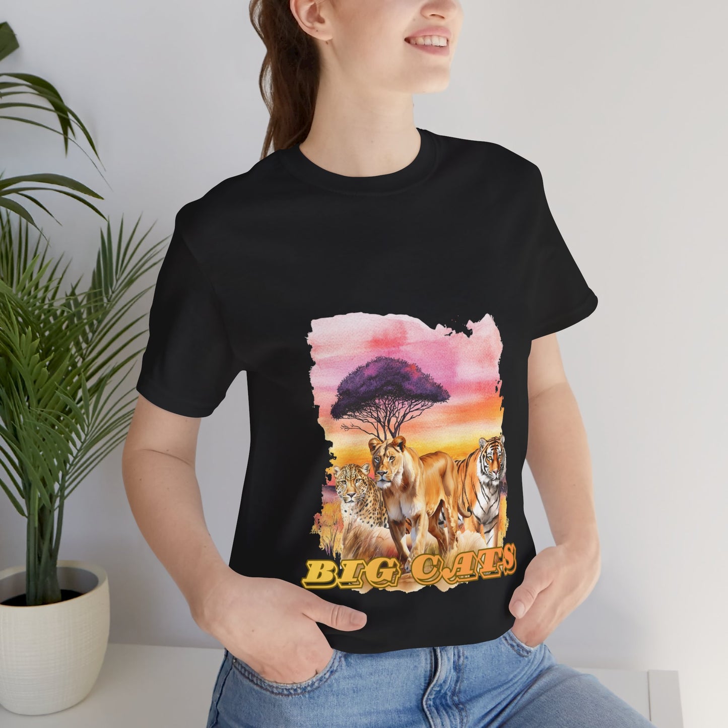 Women's Big Cats Trio T-Shirt - Cheetah, Lioness, and Tiger