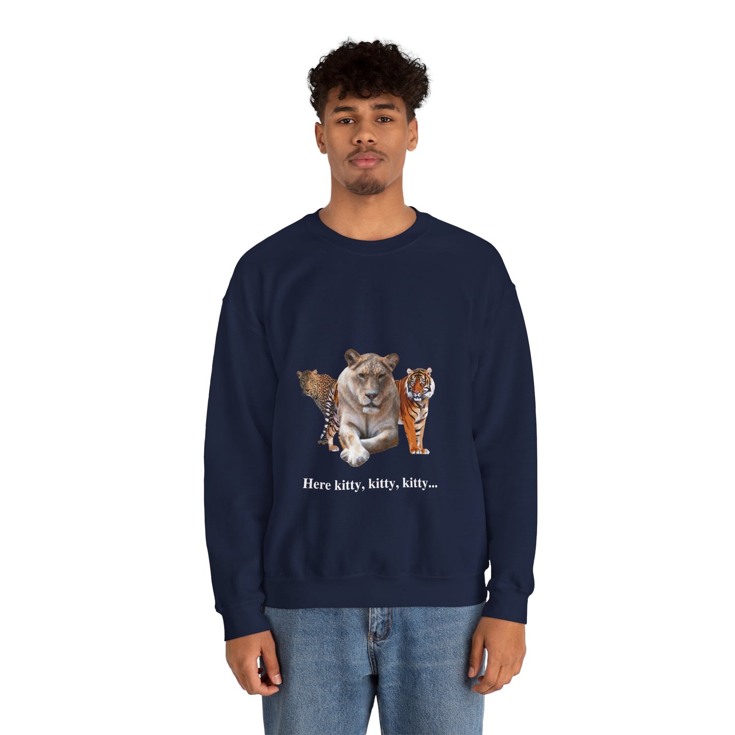 Women's Big Cats Crewneck Sweatshirt — Cheetah, Lion & Tiger