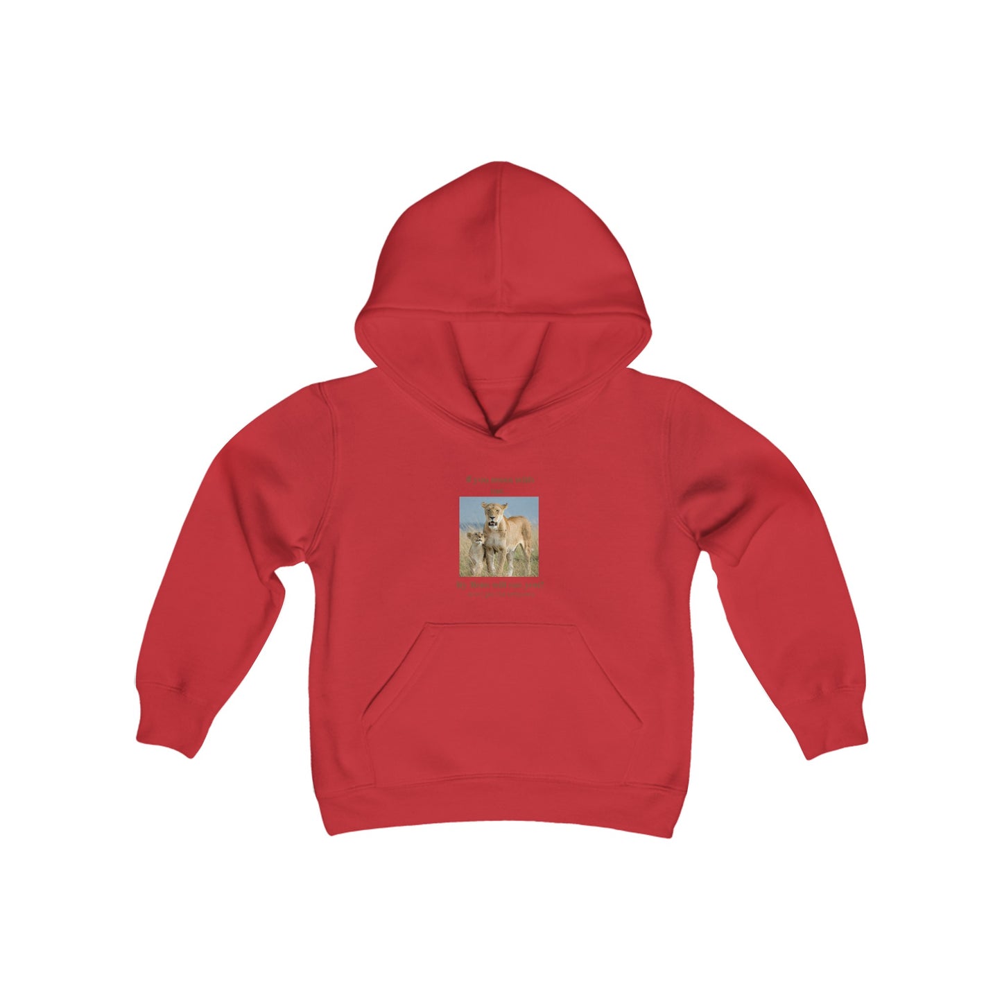 Kid's Lioness and Cub Hooded Sweatshirt