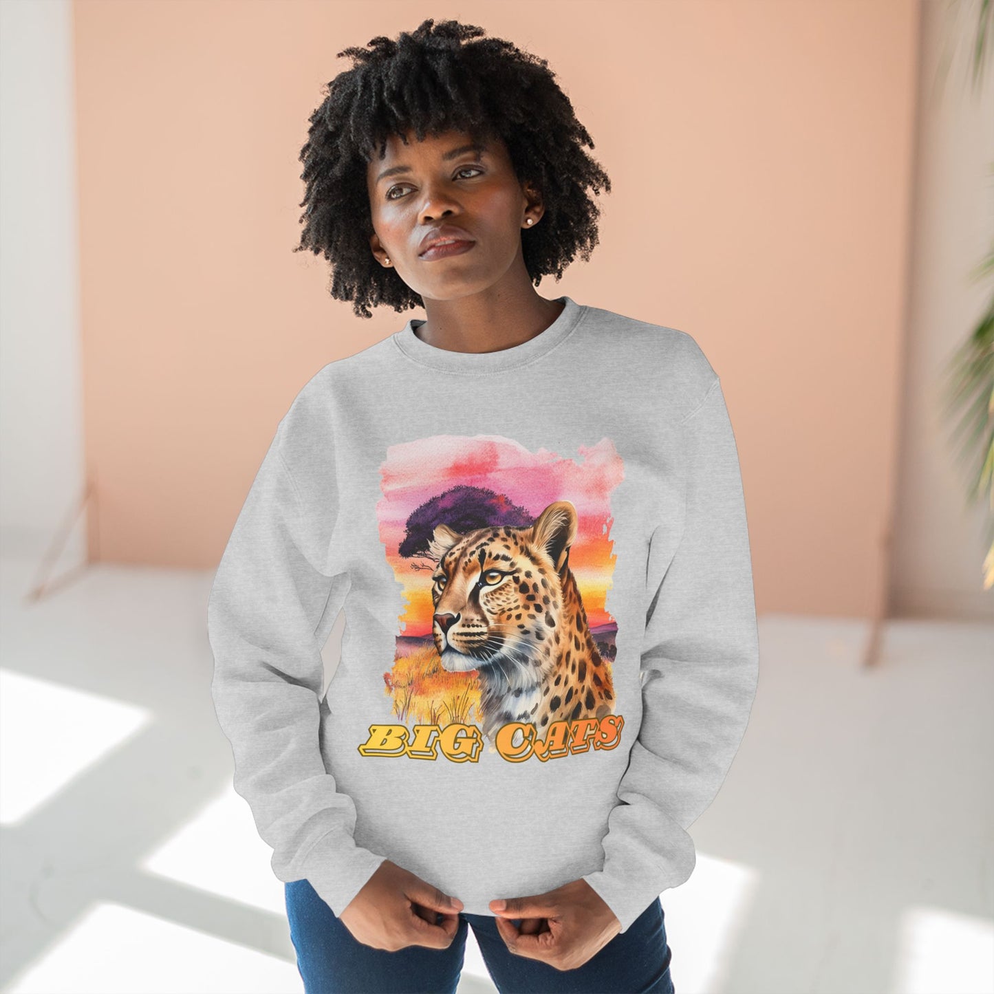 Women's Big Cats Cheetah Premium Crewneck Sweatshirt