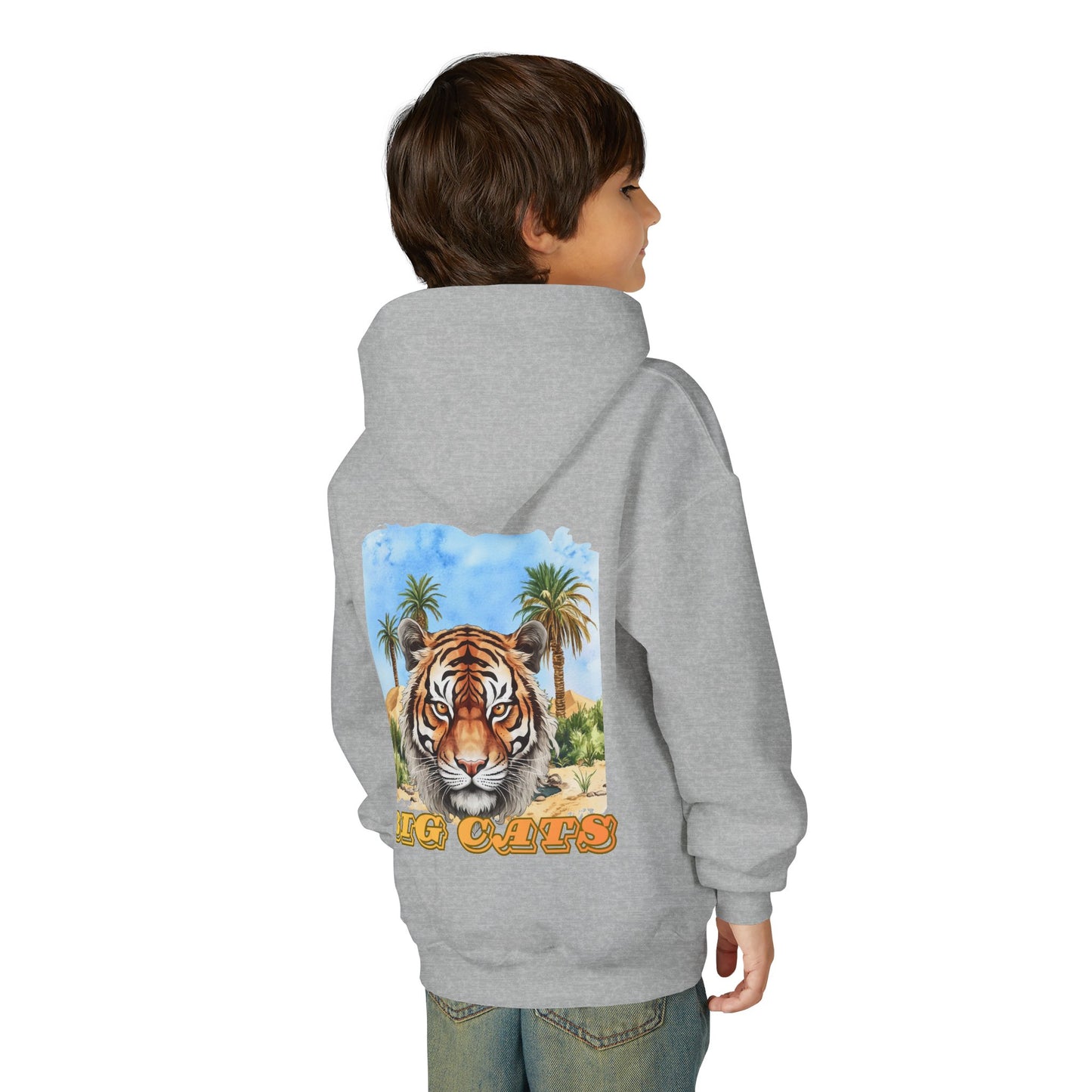 Boys Big Cats Tiger Hooded Sweatshirt