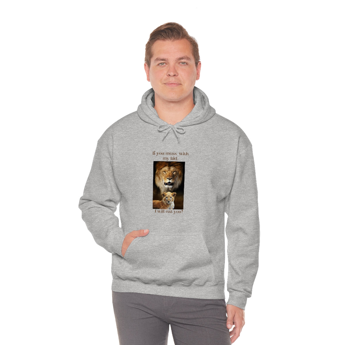 Men's Lion and Cub Hooded Sweatshirt