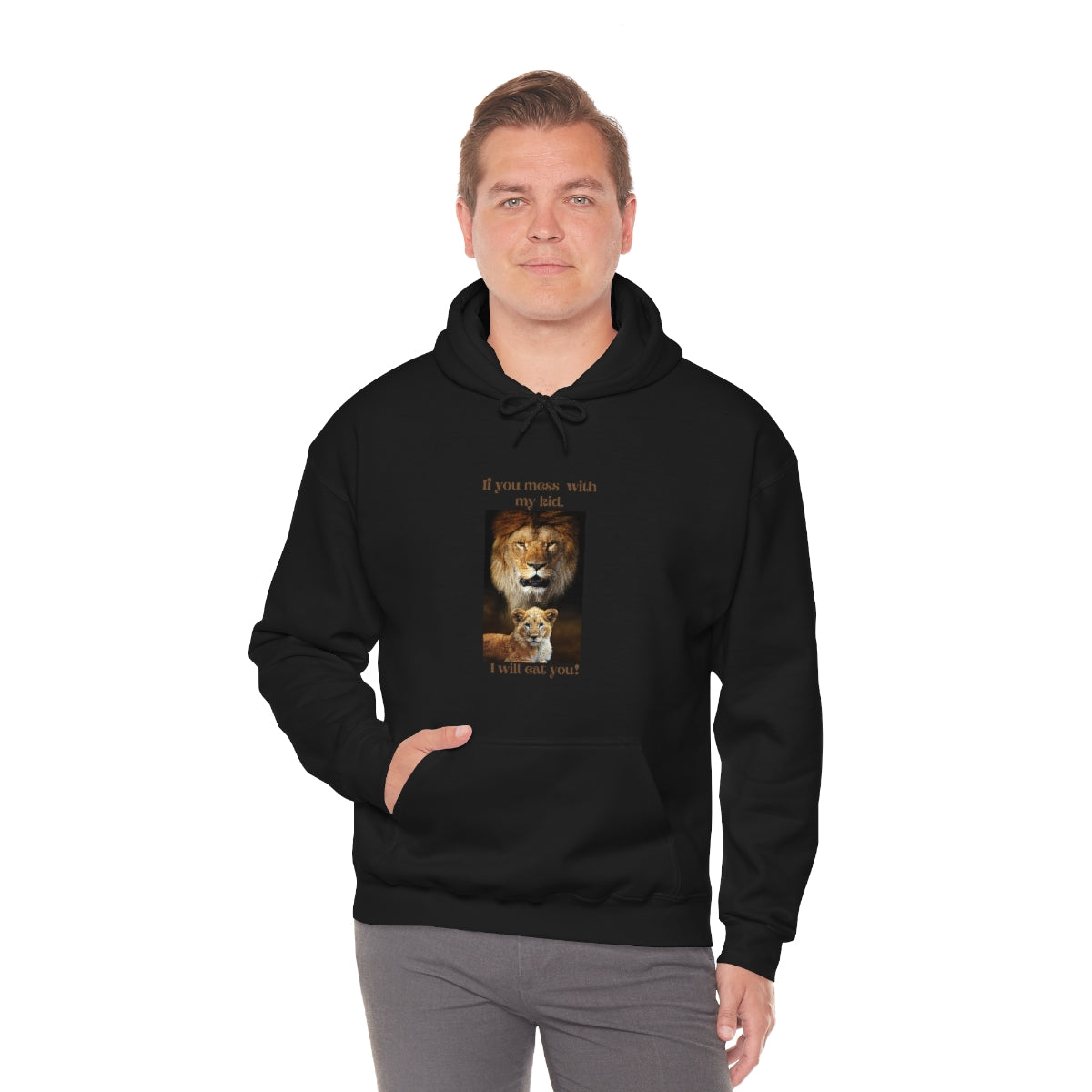 Men's Lion and Cub Hooded Sweatshirt