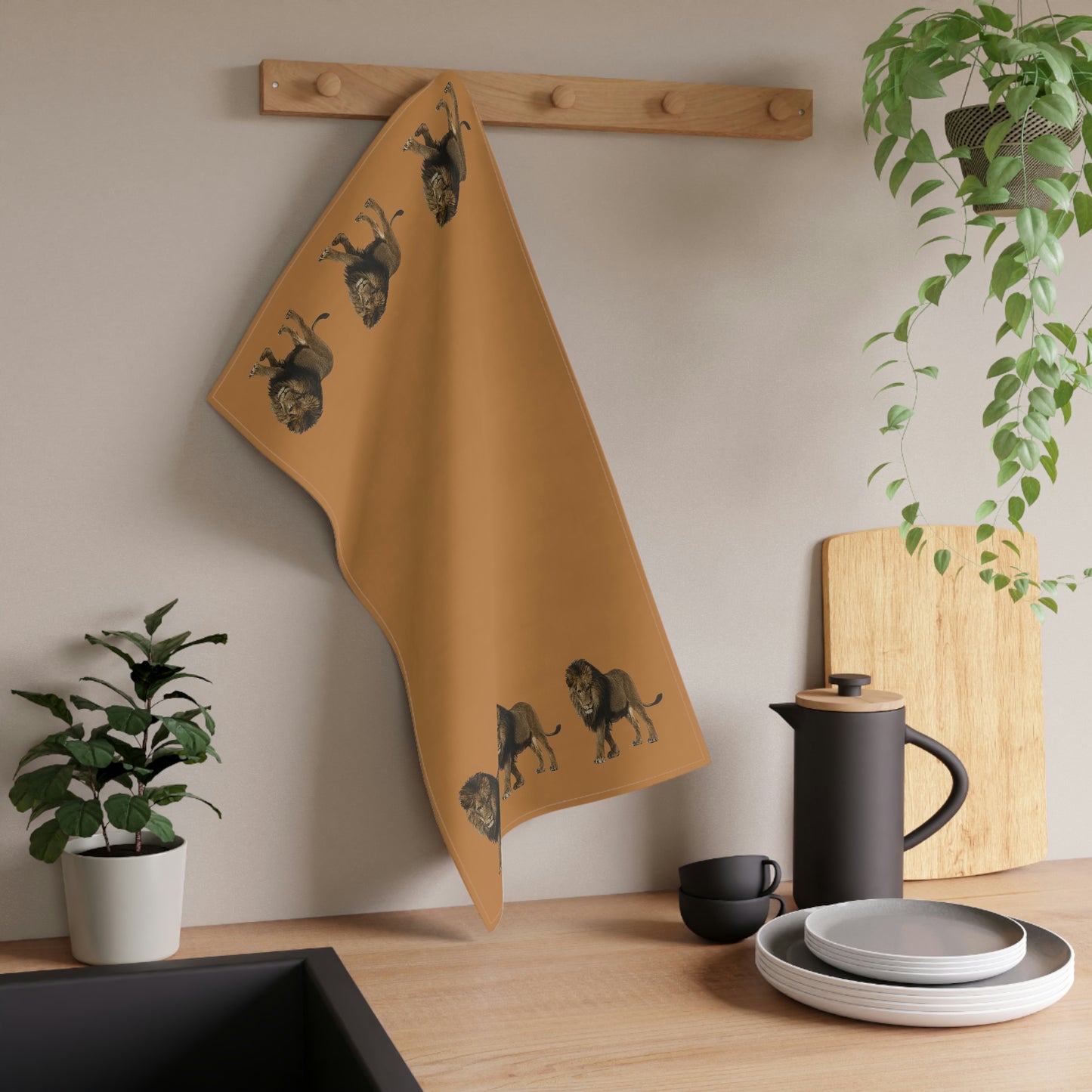 Lion Kitchen Towel Light Brown