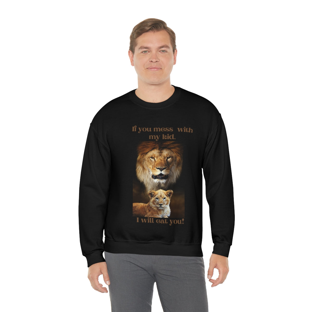 Men's Lion and Cub Crewneck Sweatshirt