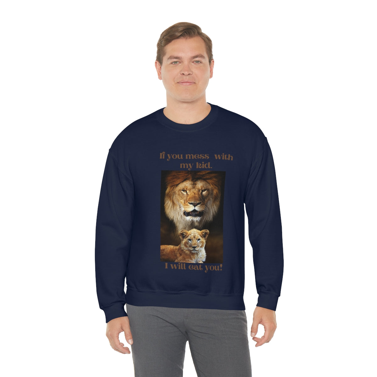 Men's Lion and Cub Crewneck Sweatshirt