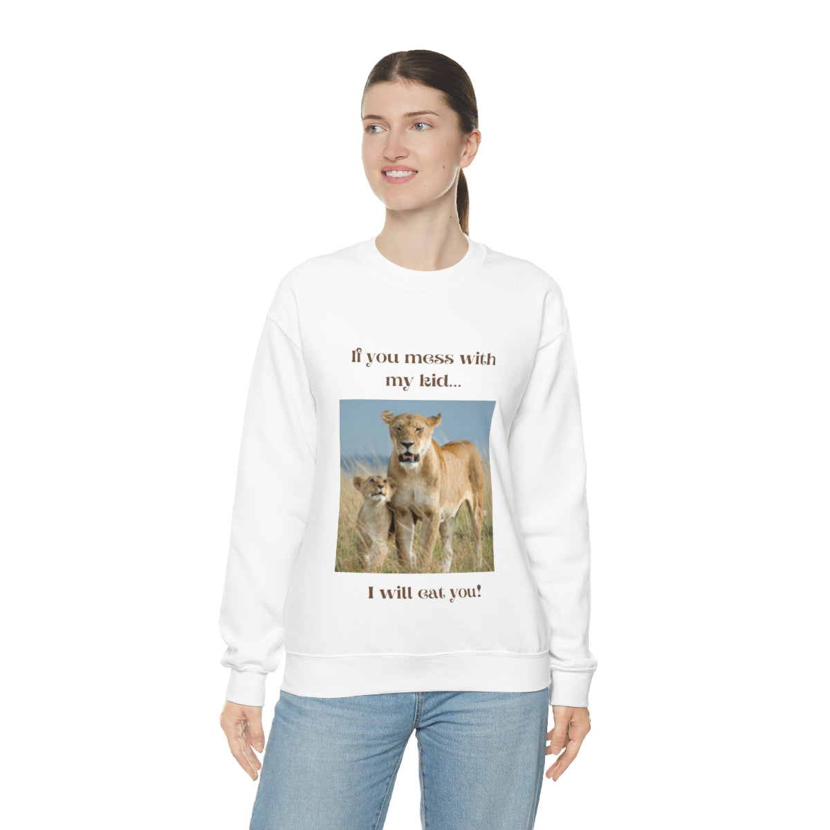 Women's Lioness and Cub Crewneck Sweatshirt