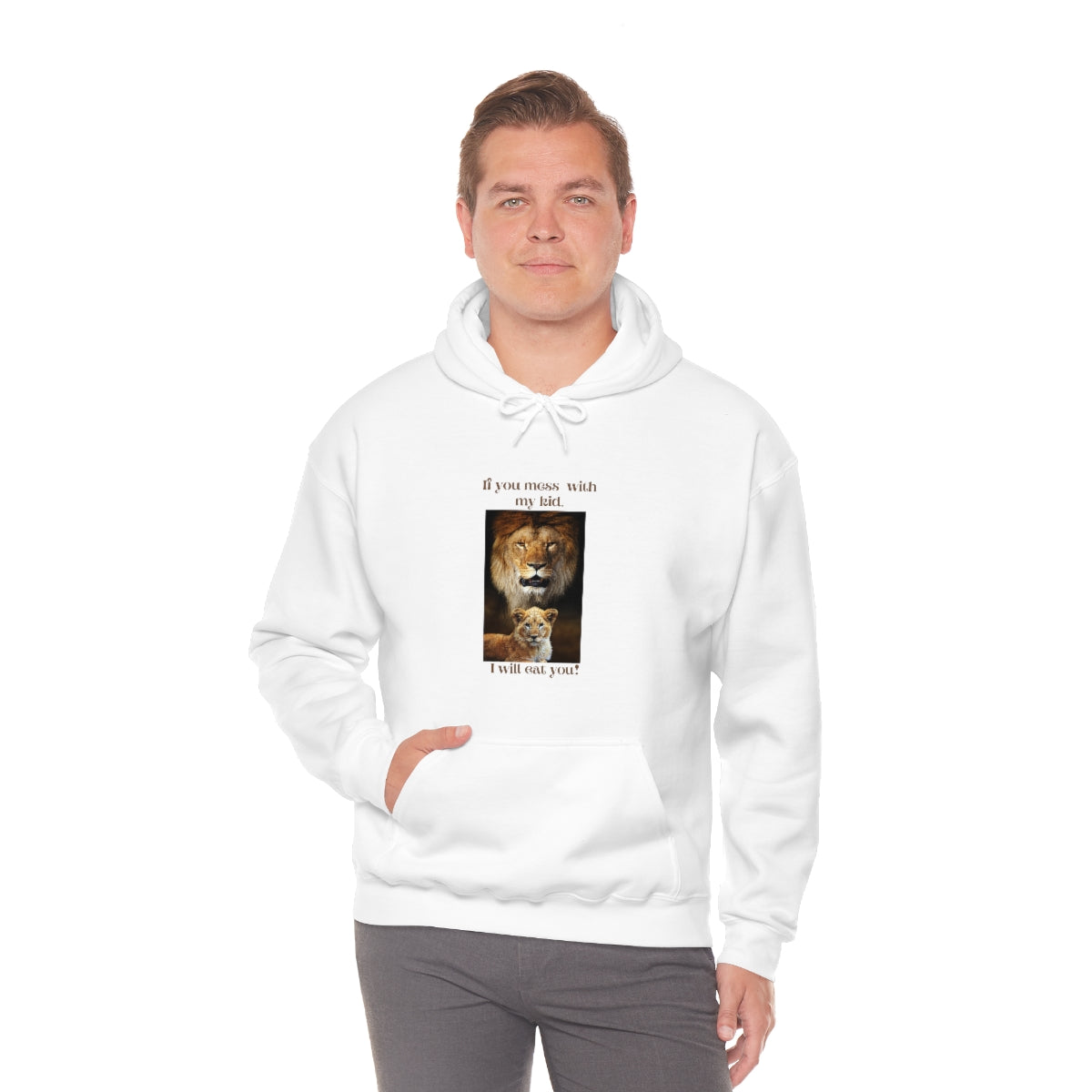 Men's Lion and Cub Hooded Sweatshirt