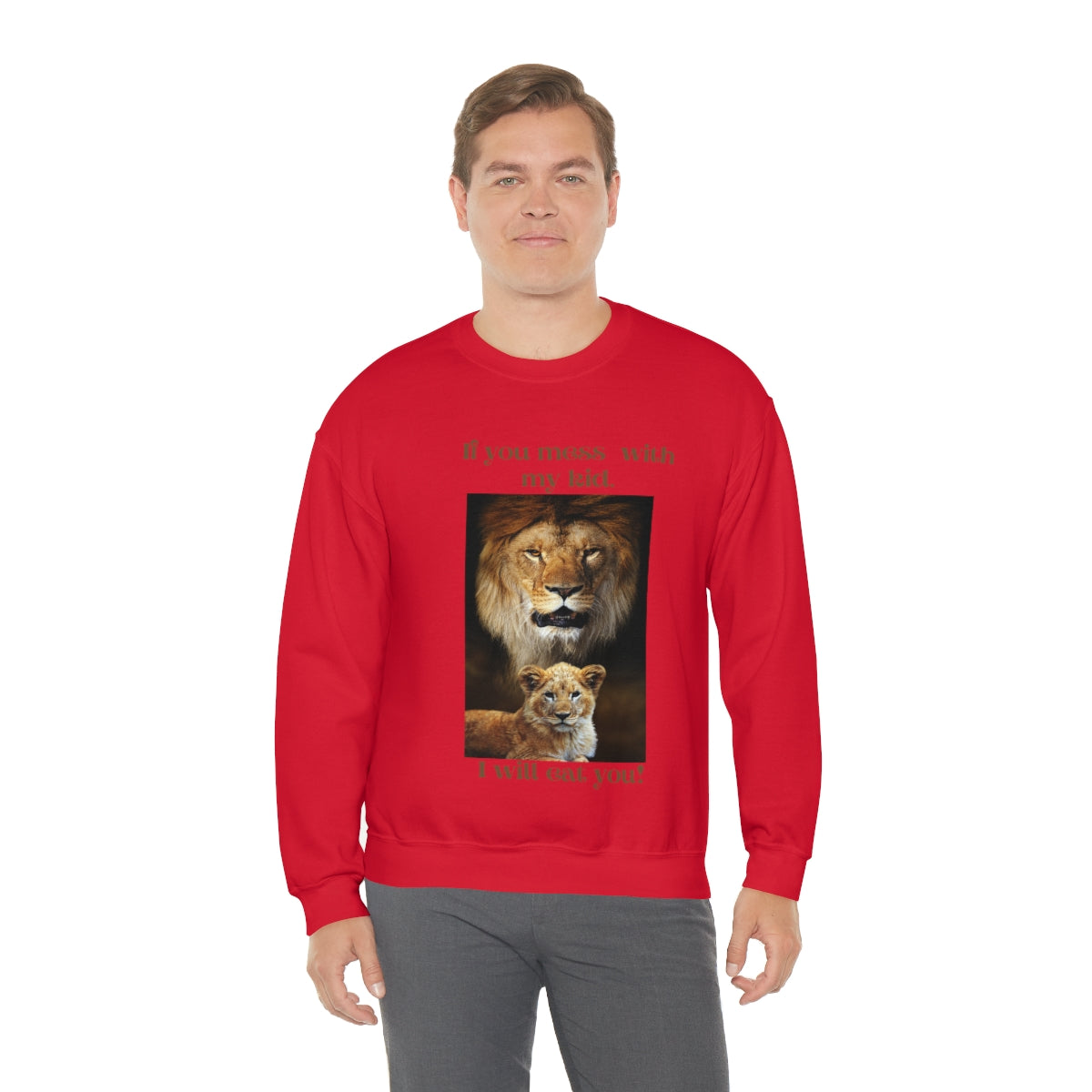 Men's Lion and Cub Crewneck Sweatshirt