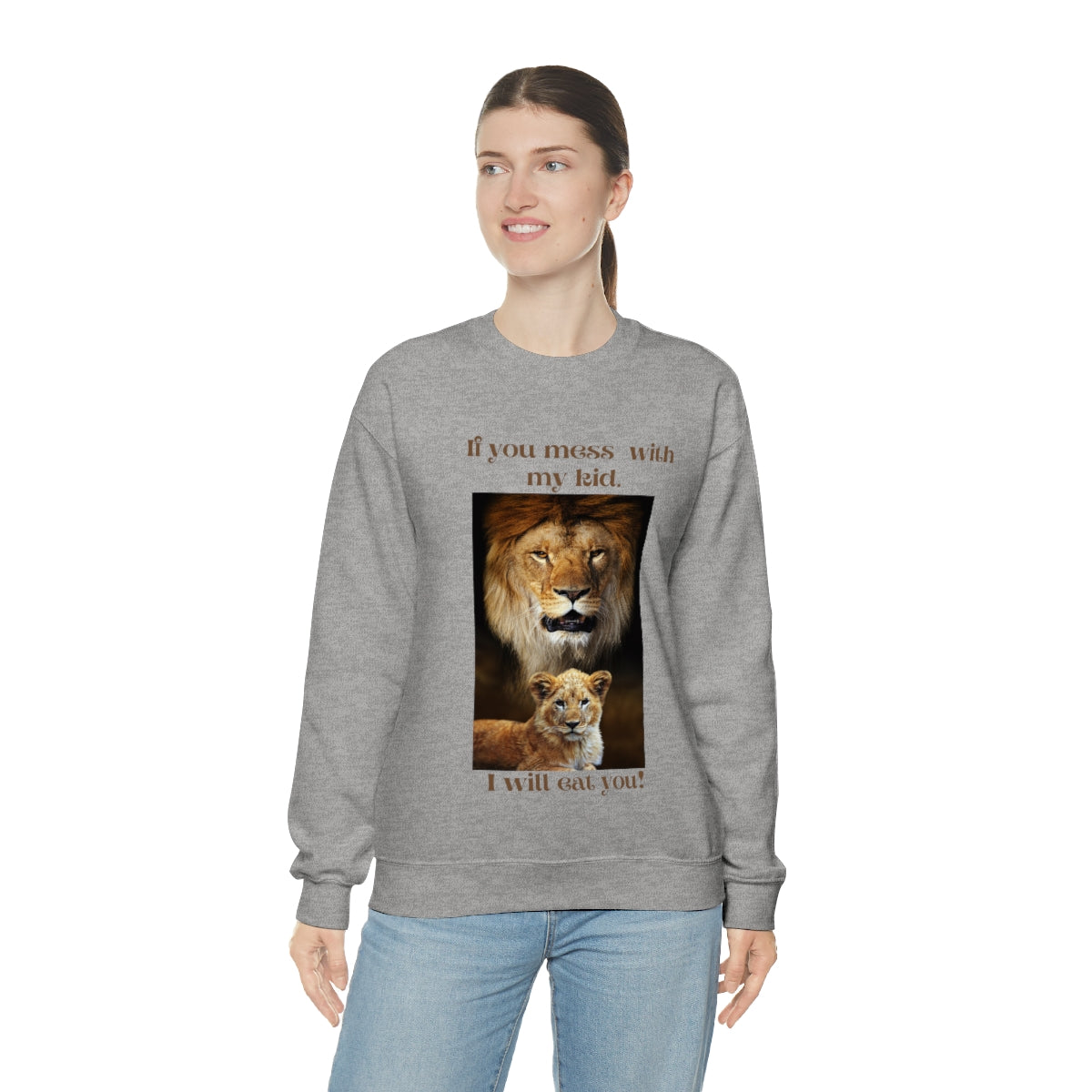 Men's Lion and Cub Crewneck Sweatshirt