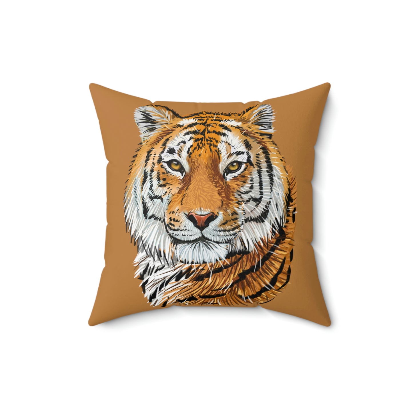 Polyester Square Tiger Head Pillow