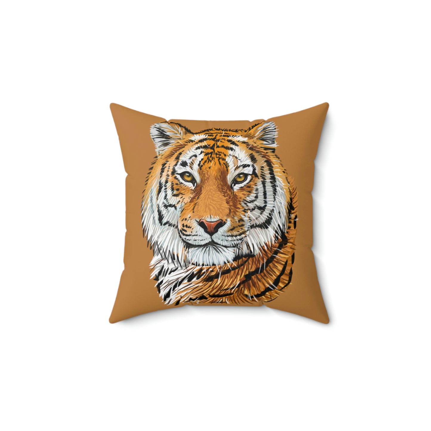 Polyester Square Tiger Head Pillow