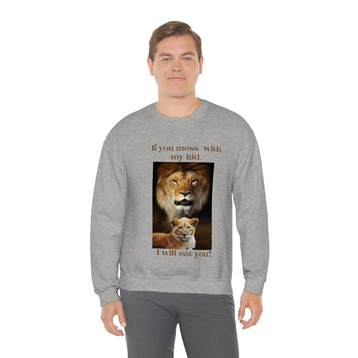 Men's Lion and Cub Crewneck Sweatshirt