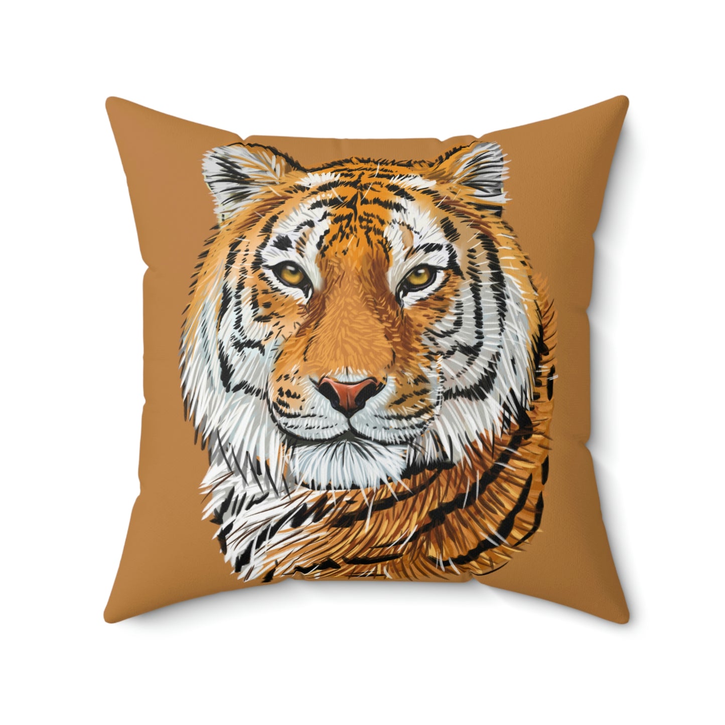 Polyester Square Tiger Head Pillow