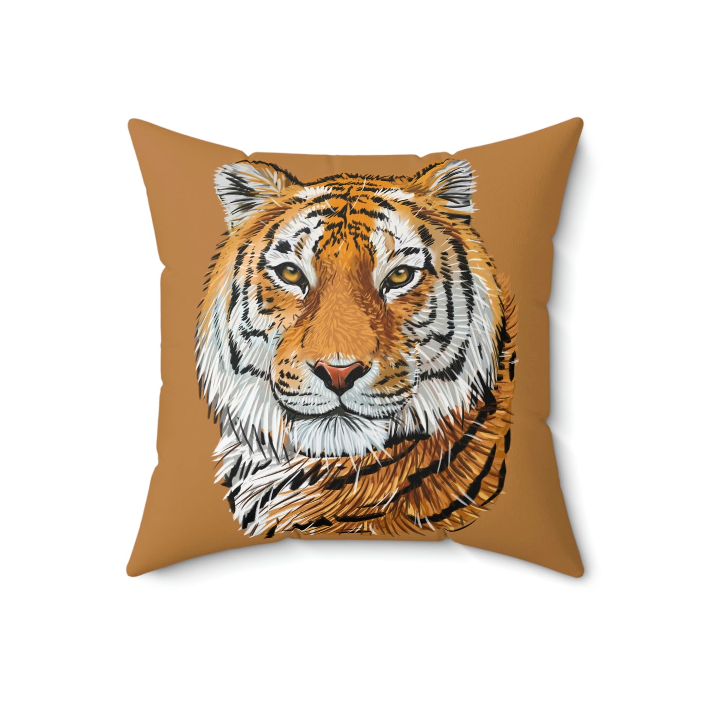 Polyester Square Tiger Head Pillow