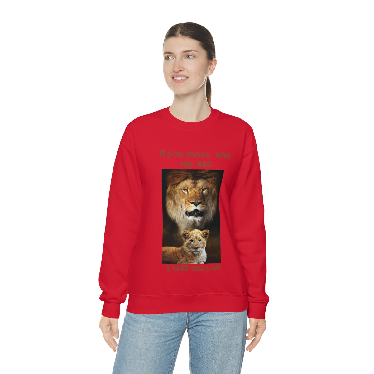 Men's Lion and Cub Crewneck Sweatshirt