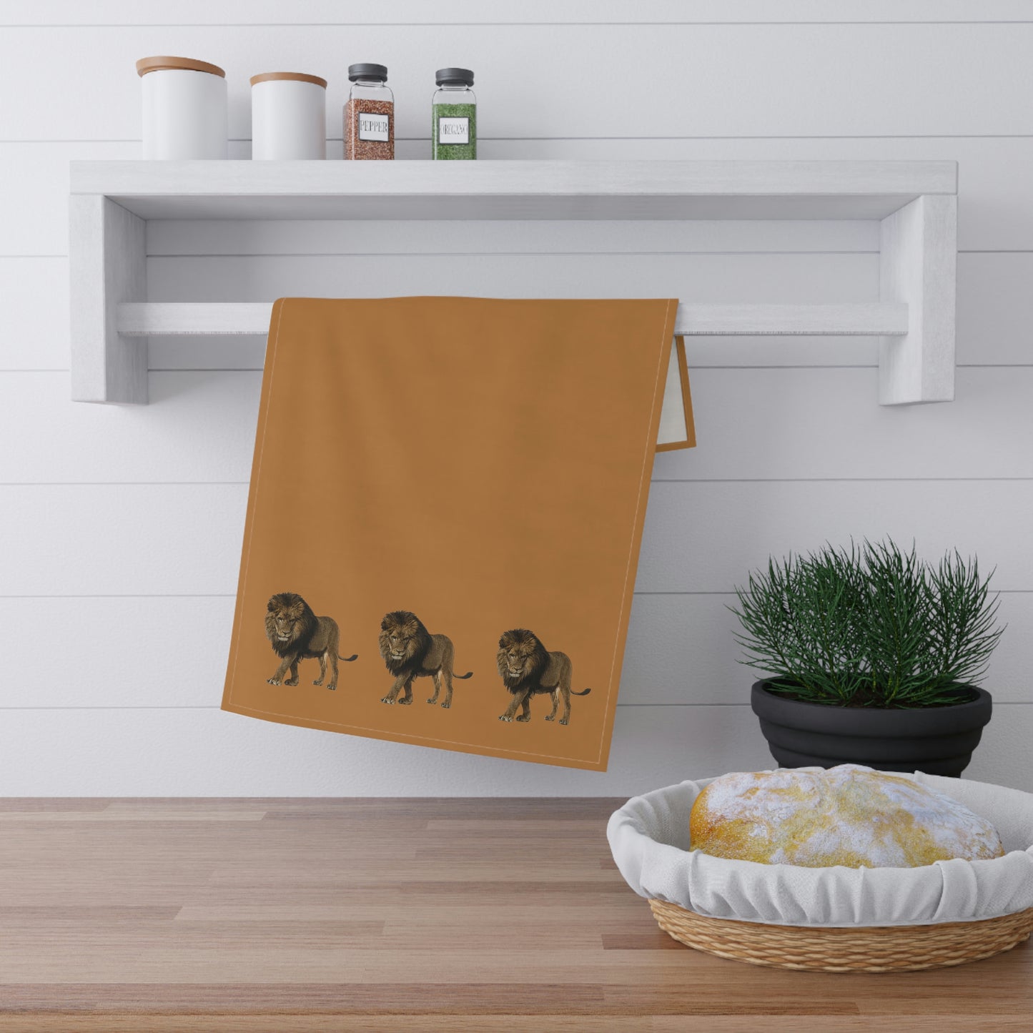 Lion Kitchen Towel Light Brown