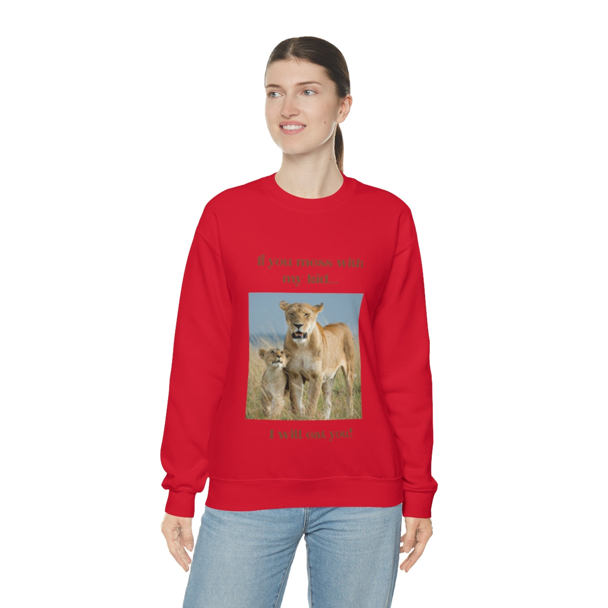 Women's Lioness and Cub Crewneck Sweatshirt