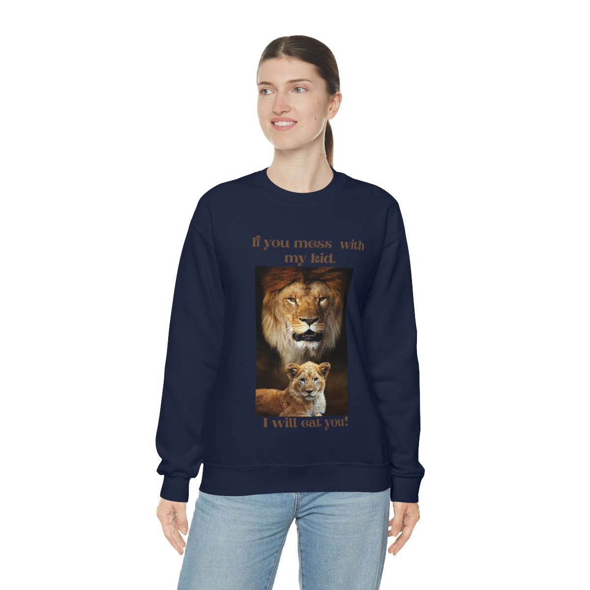 Men's Lion and Cub Crewneck Sweatshirt